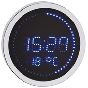 Horloge LED ronde aluminium - À quartz